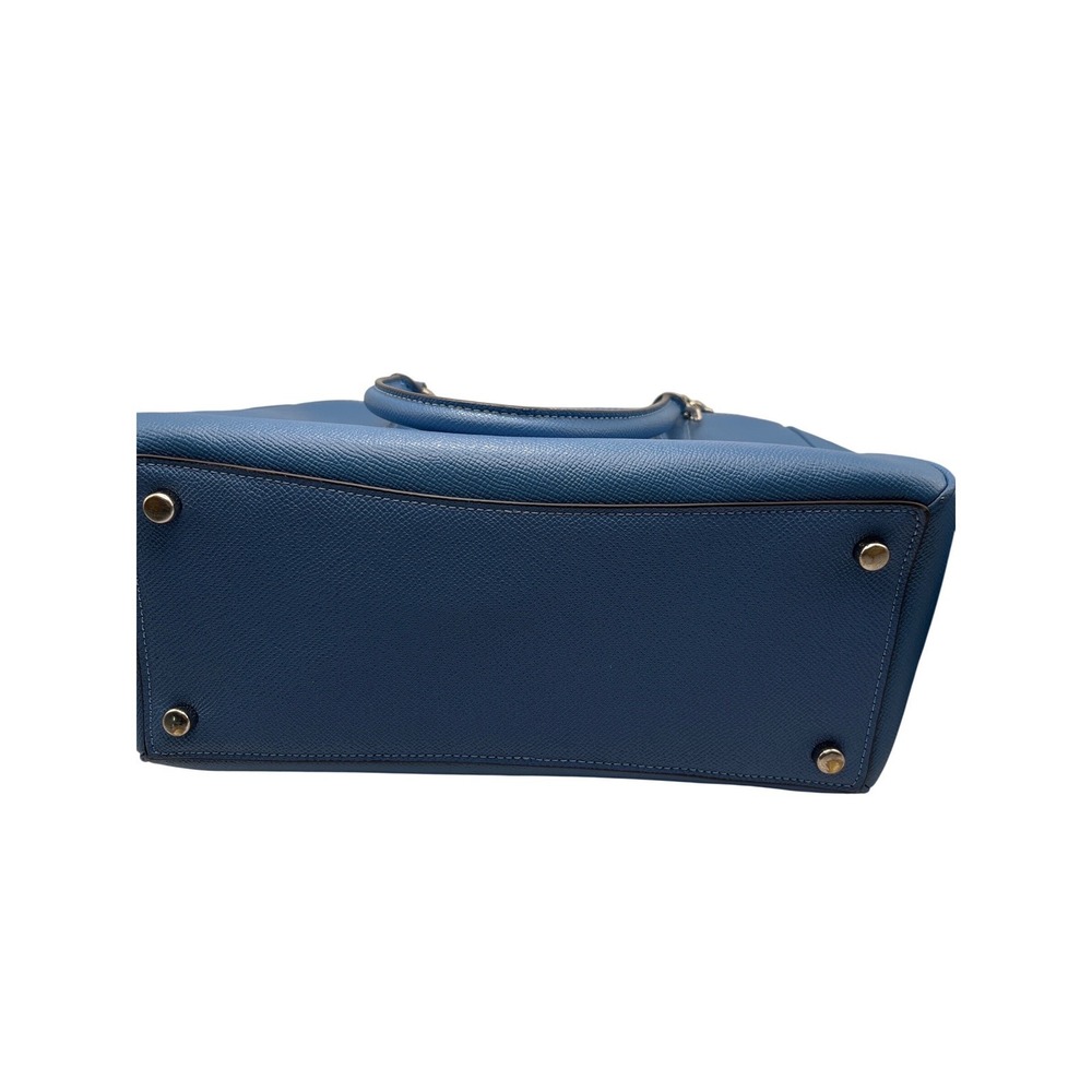 Coach Christie Carryall Blue Crossgrain Leather Satchel Bag F11925 - Picture 10 of 16